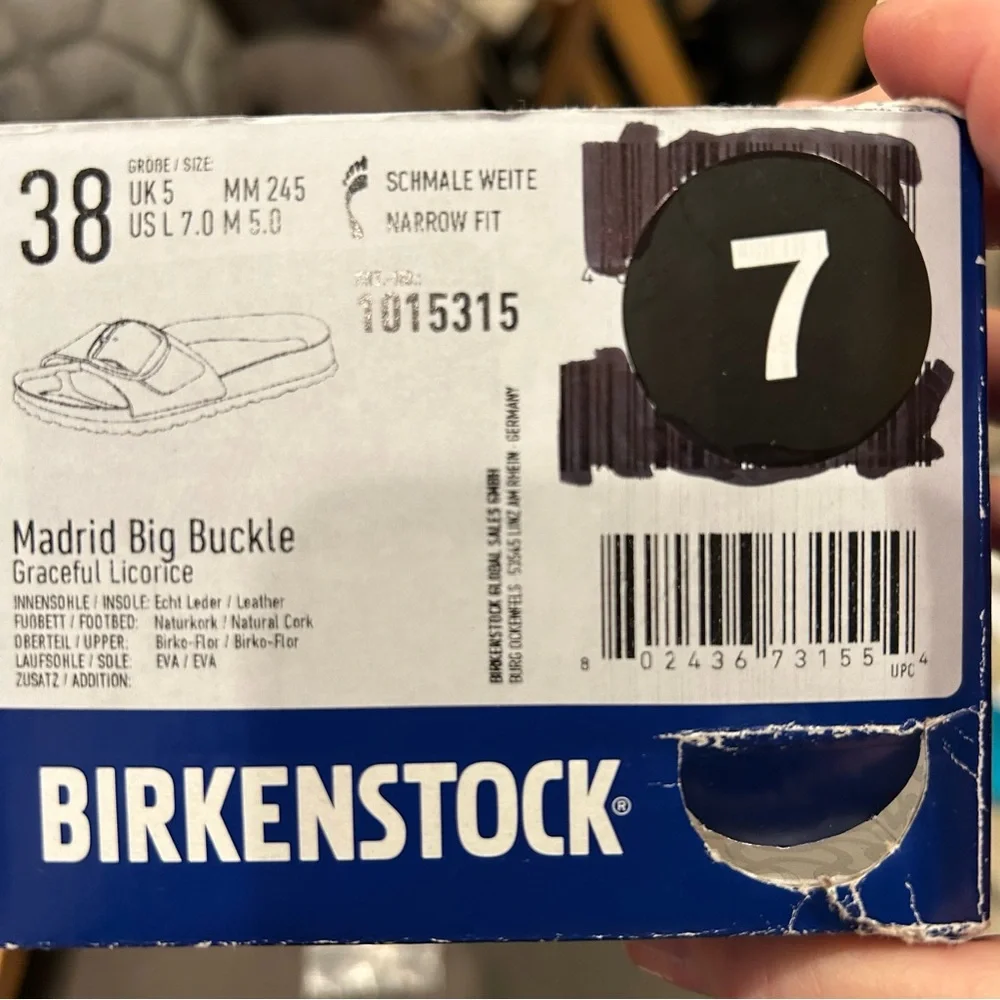 Birkenstock Madrid Big Buckle Black Leather Women’s Size 38/7-7.5 NWB - Picture 11 of 11